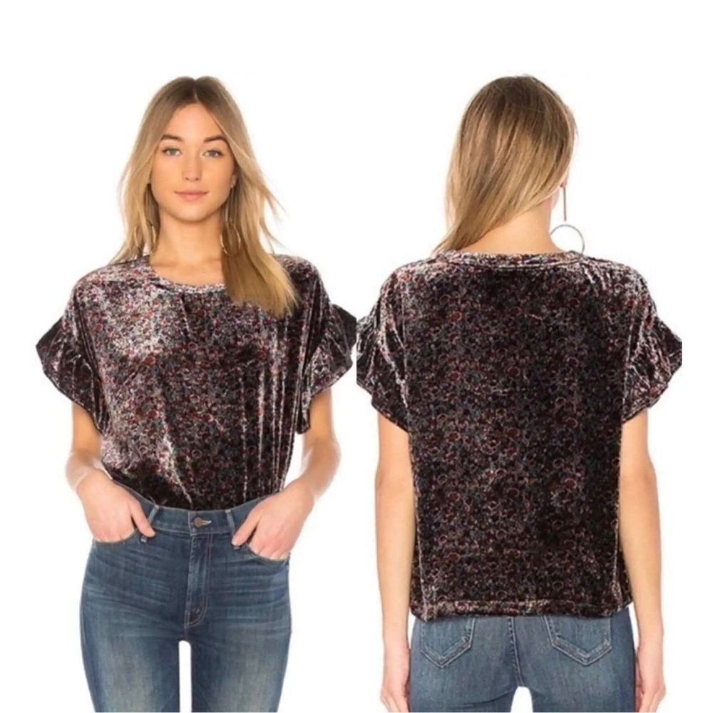 Current/Elliott The Janie Top in Floral‎ Velvet sz 0